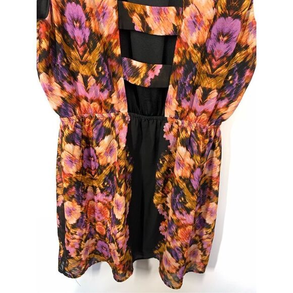 Paperdoll Women's Sleeveless Back Cutout Floral A-Line Dress Multicolor Medium - Picture 8 of 9